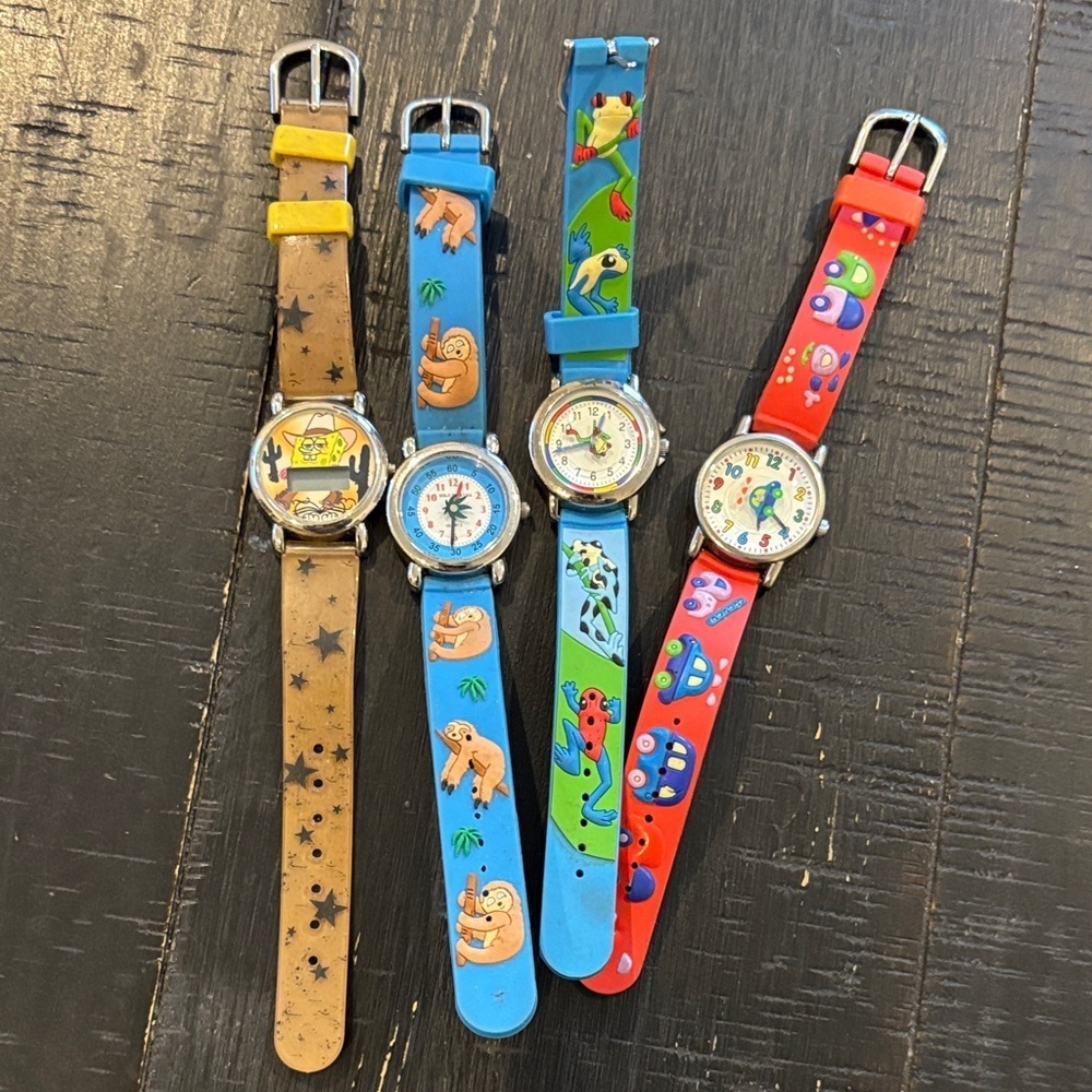 Kids Watches Bundle of 4 Need Batteries Novelty Character Lot